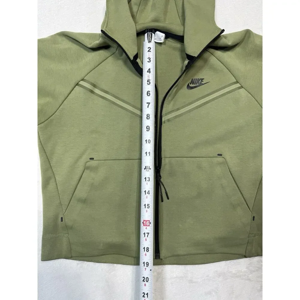Nike Tech Fleece Windrunner Hoodie Alligator Green Olive Jacket Womens Sz Sm